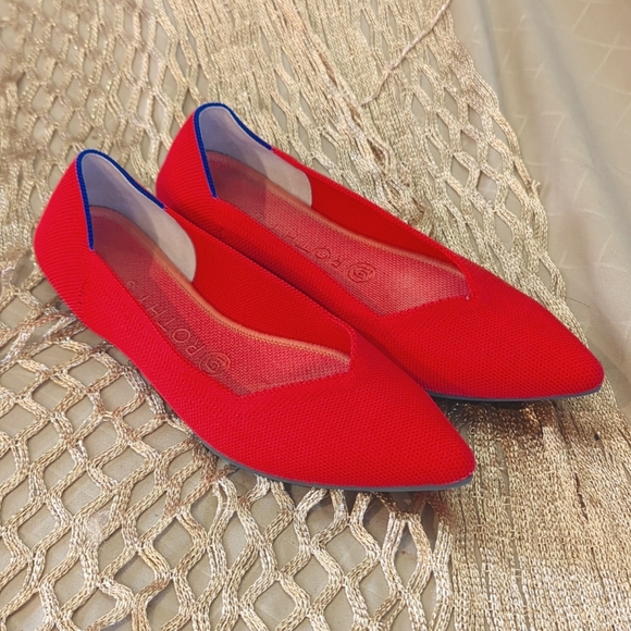 Rothy's Shoes - LIKE NEW Rothy's The Point Style Red Flats